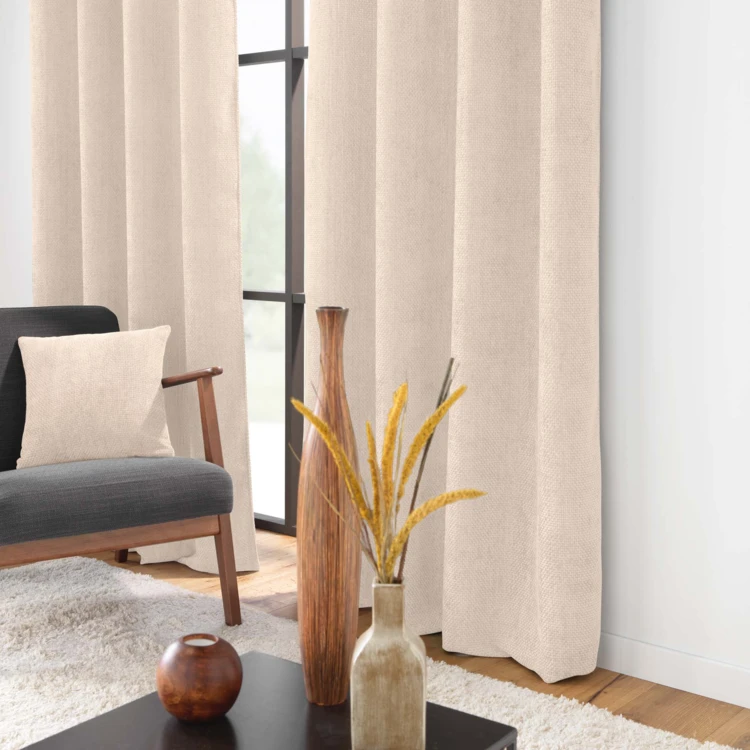 Rideau à œillets en velours chenille
