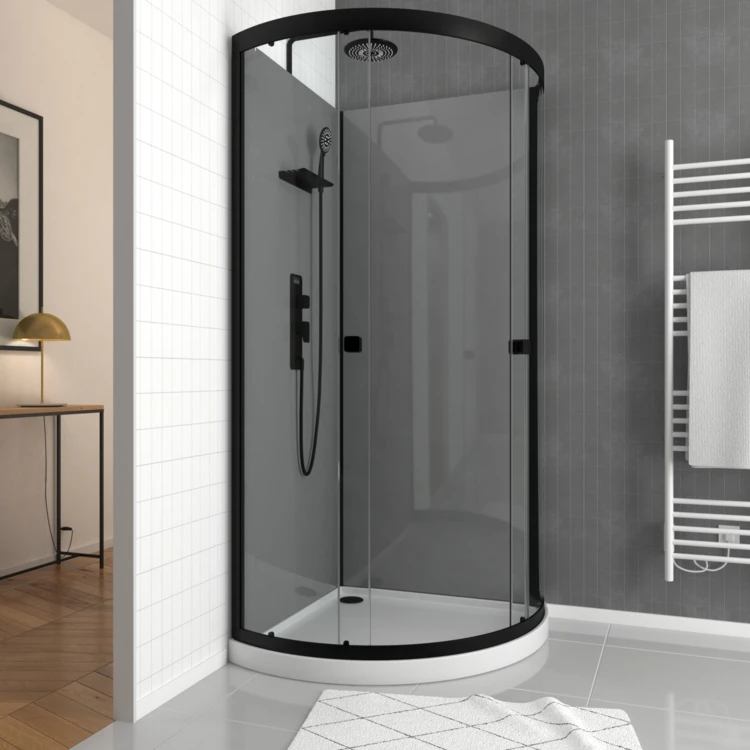 Cabine de douche 1/4 de cercle avec receveur