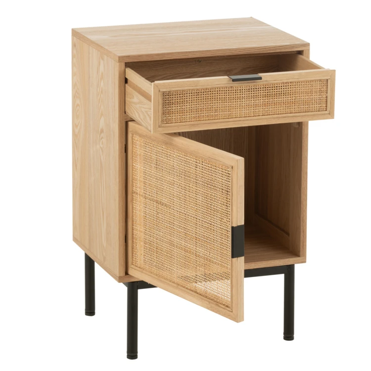 Nachttisch Rohrgeflecht Holz