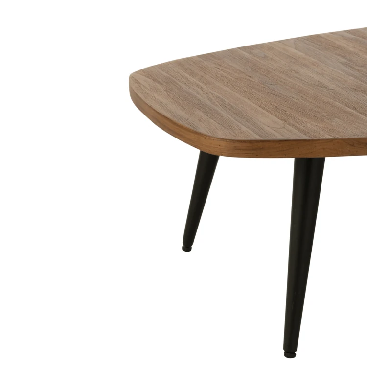 Mesa de centro retangular em teca natural recuperada