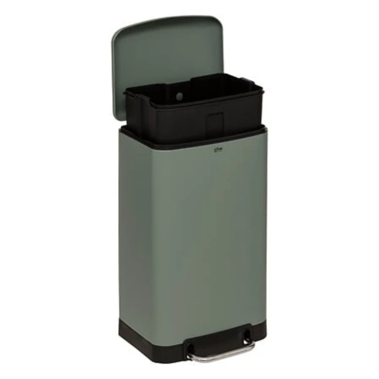 Poubelle en métal bac amovible 30 L