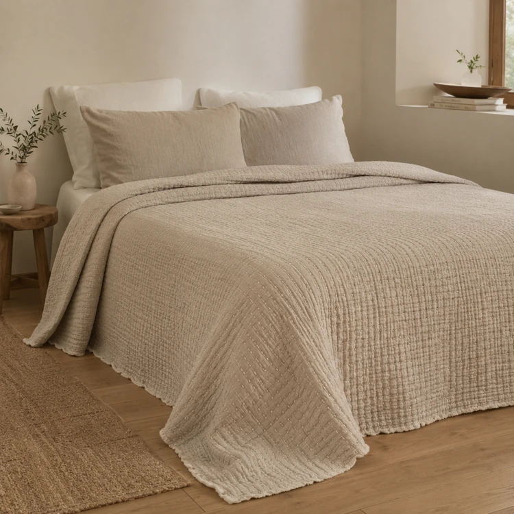 Couvre lit 100% coton premium point kanta TIVOLI HAOMY