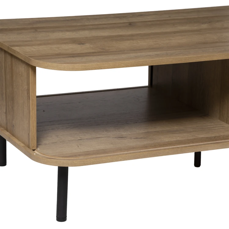 Mesa de centro com portas de correr caneladas