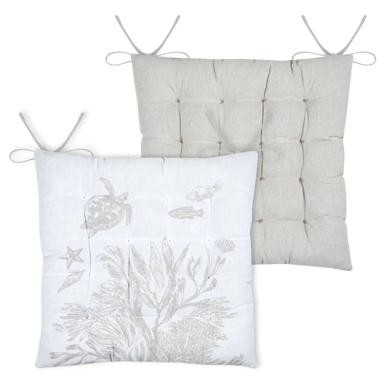 Capa de cadeira em polycotton acolchoado de 16 pontos com atilhos