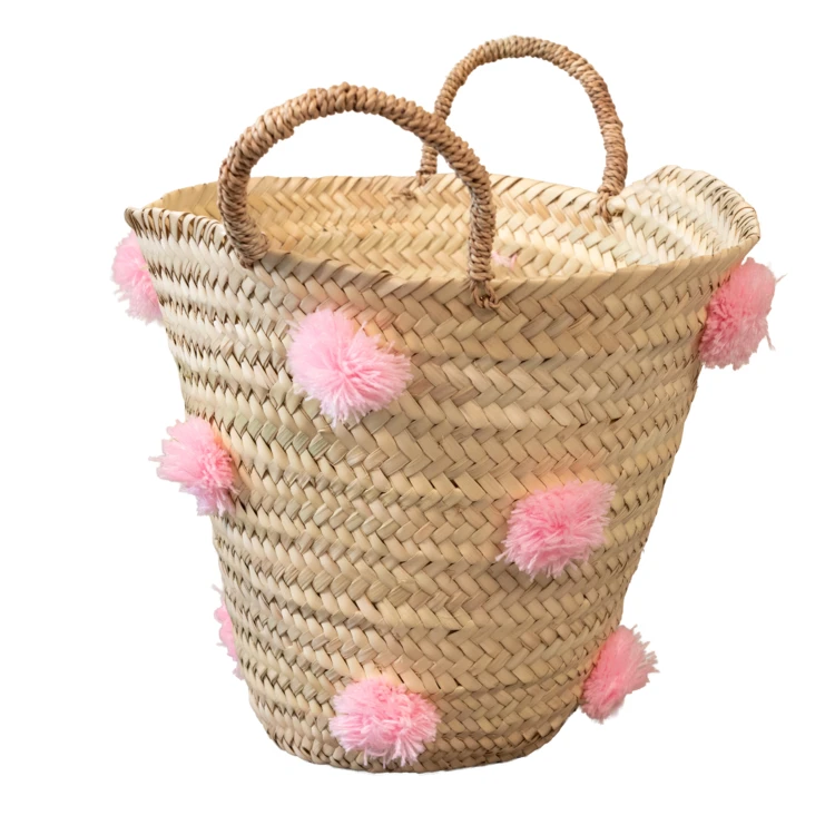 Cestino portaoggetti con nappe