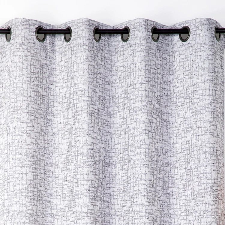 Rideau jacquard à oeillets effet tweed