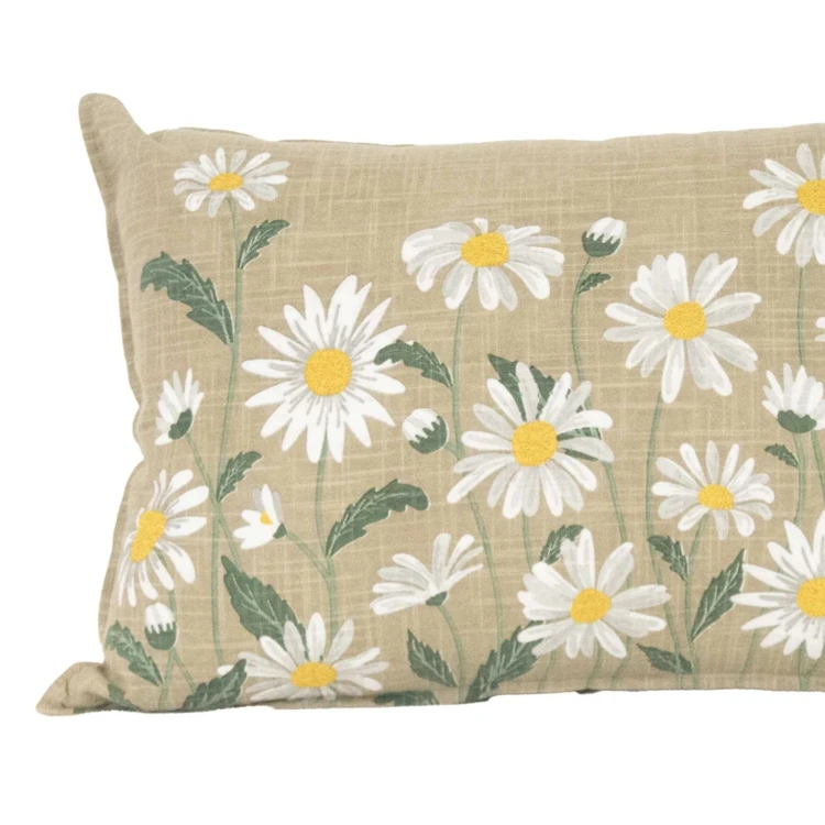 Coussin décoratif en coton motif marguerite