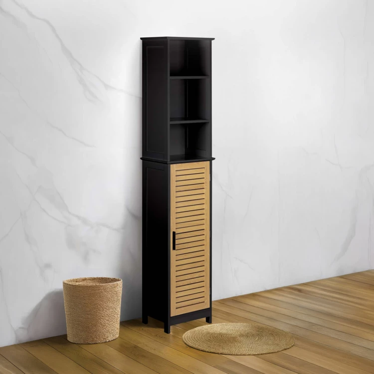 Badezimmerschrank mit Lamellentür und Stauraum