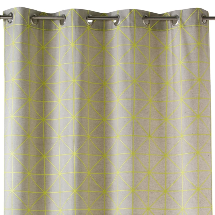 Cortina de tecido de algodão com estampados gráficos