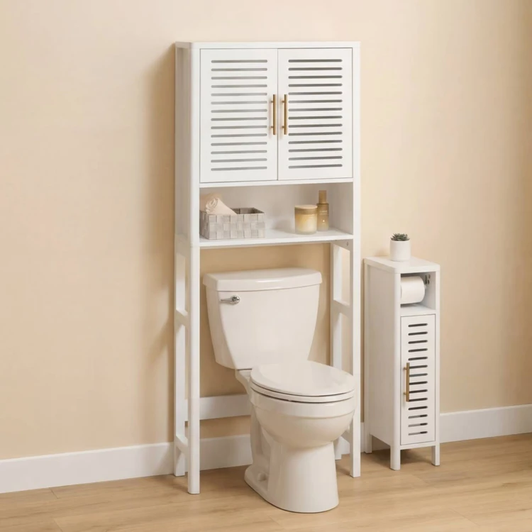 2-türiger WC-Schrank mit Ablage