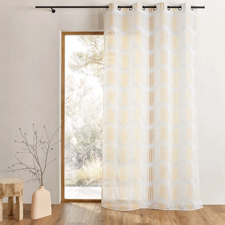 Cortina difusora de jacquard con rayas verticales onduladas