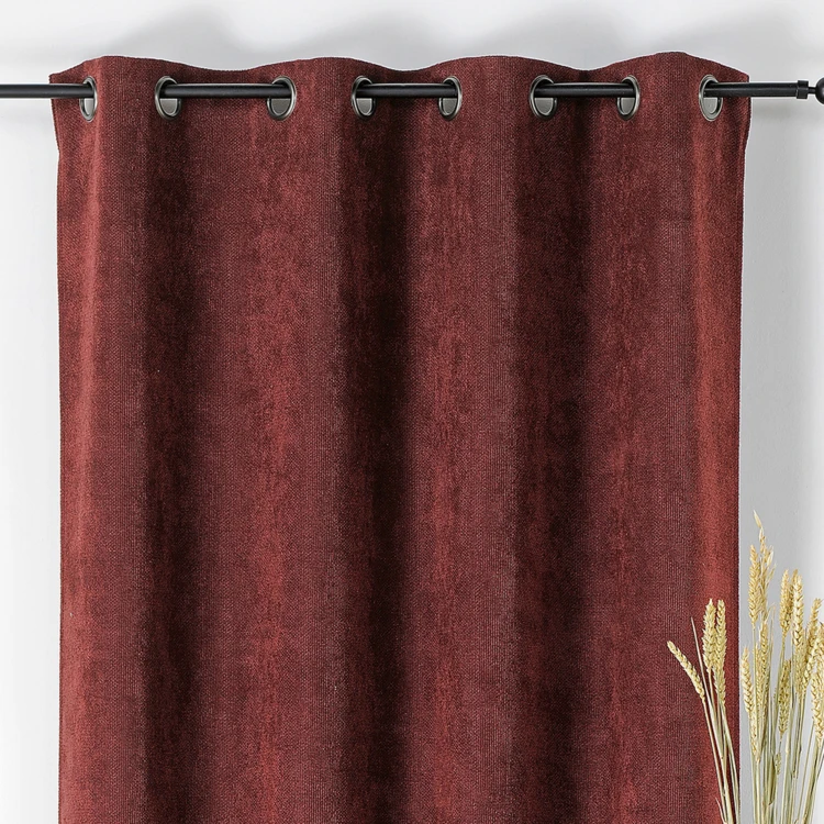 Rideau velours plat à oeillets