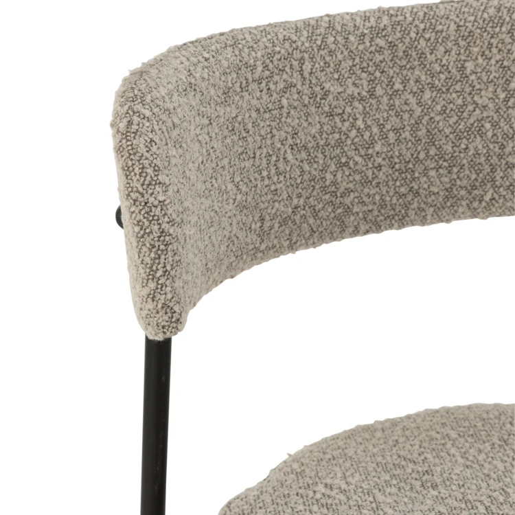 Barhocker aus Metall mit Bouclé-Stoff