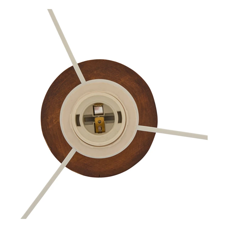 Lámpara de pie de madera con pantalla de algodón