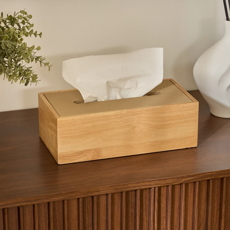 Boîte à mouchoirs en bois avec couvercle