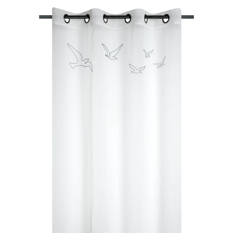 Voilage tamisant à œillets motif oiseaux