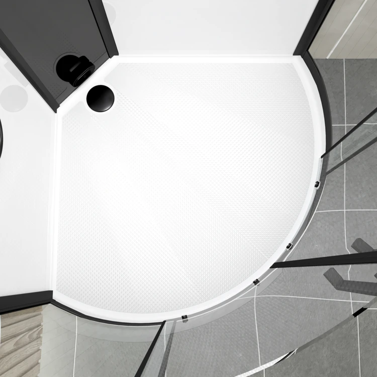 Cabine de douche hammam 1/4 de cercle hydromassant