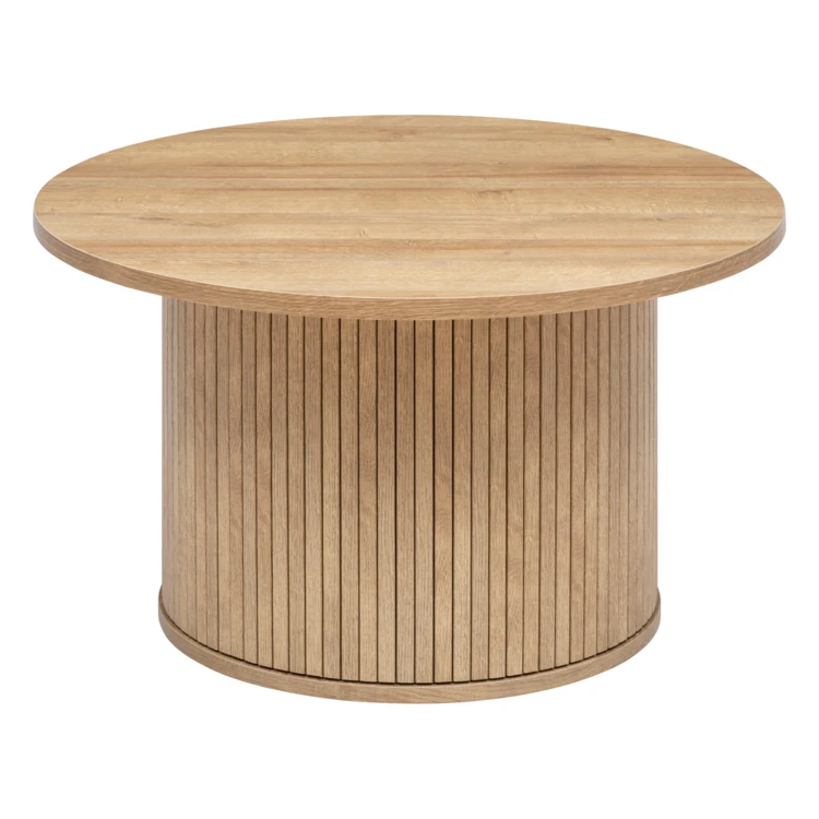 Table basse ronde avec piètement cannelé
