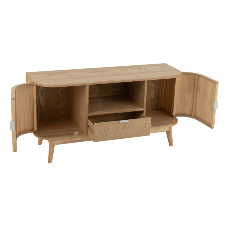 Mueble de almacenamiento redondeado de madera