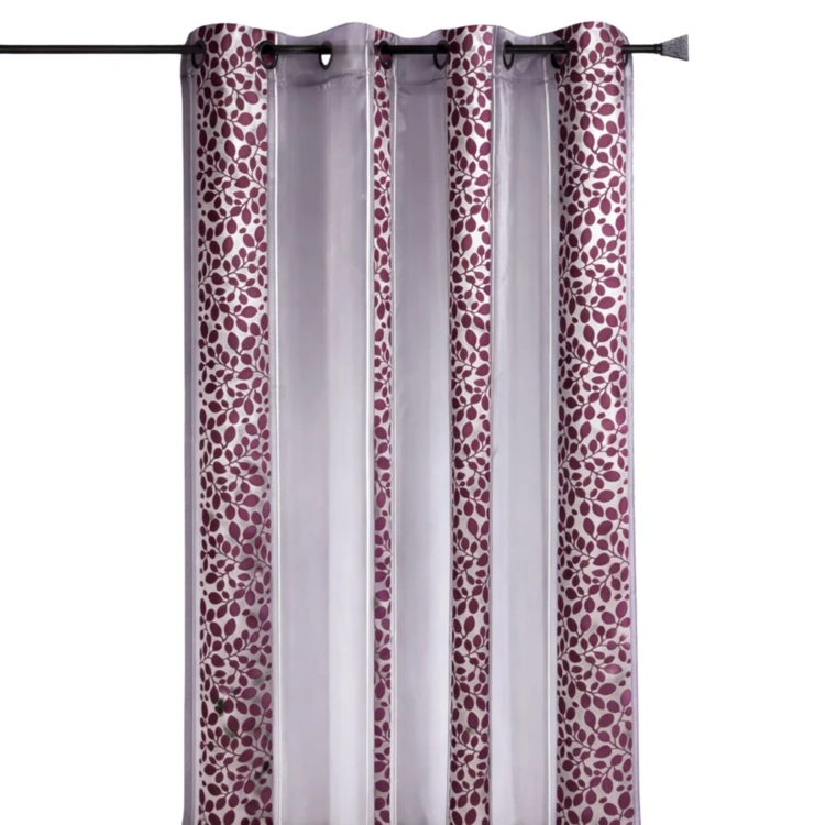 Jacquard organza voile met bladmotief