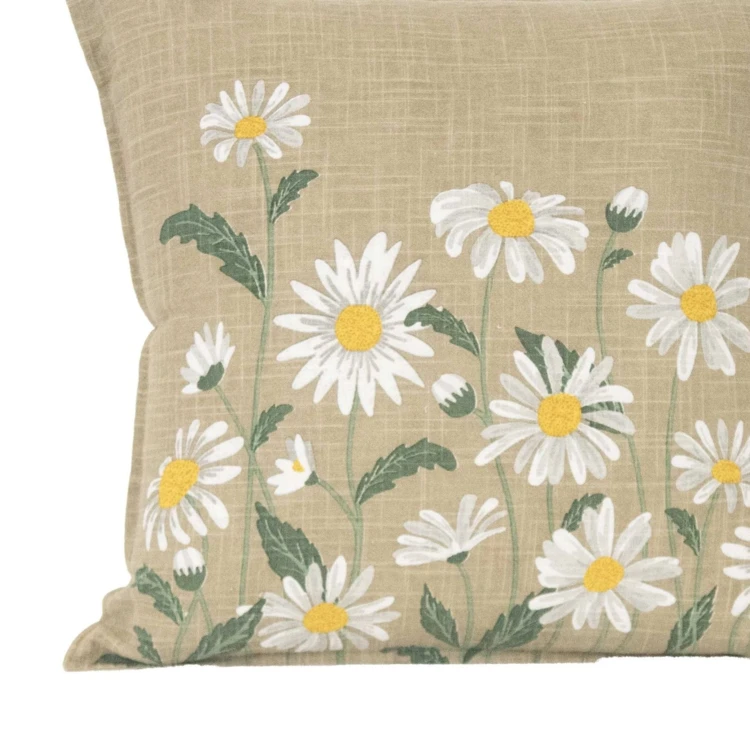 Coussin décoratif en coton motif marguerite