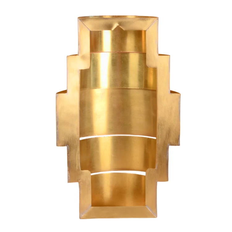 Afgeronde wandlamp van messing