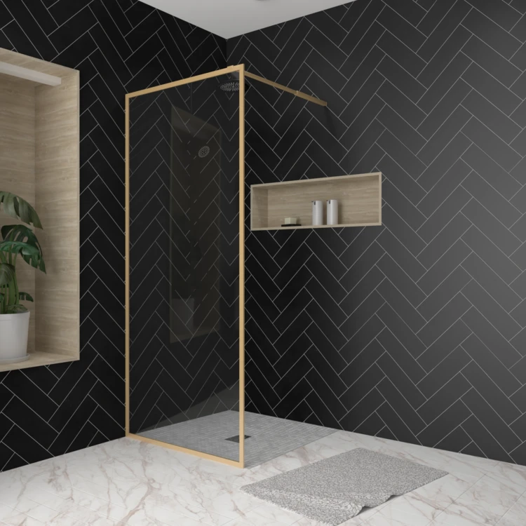 Paroi de douche à l'italienne fixe en verre trempé