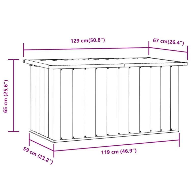 Coffre de rangement de jardin en acier galvanisé