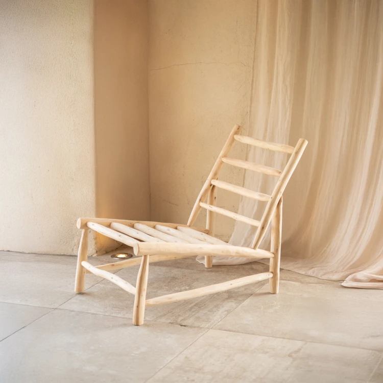 Fauteuil lounge bois organique