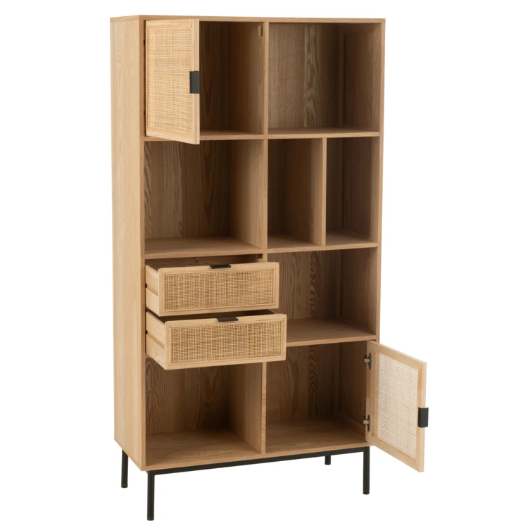 Meuble salon en bois rangements multiples