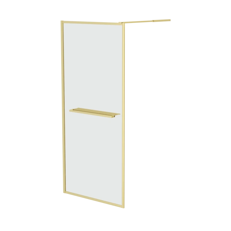 Paroi de douche à l’italienne avec étagère et porte-serviette