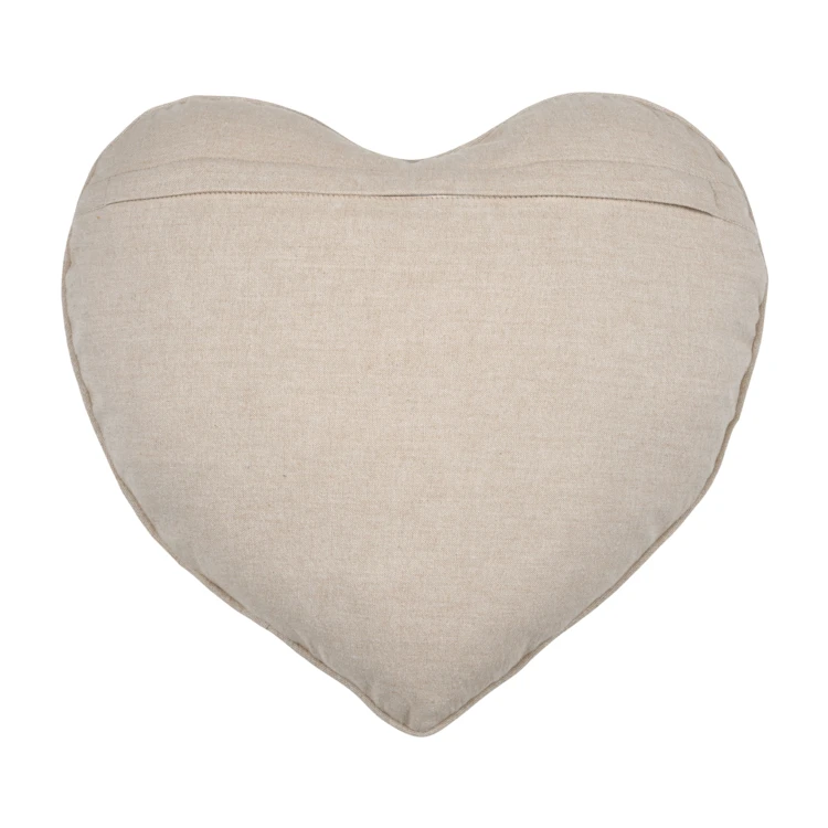 Coussin cœur rayures poly-coton