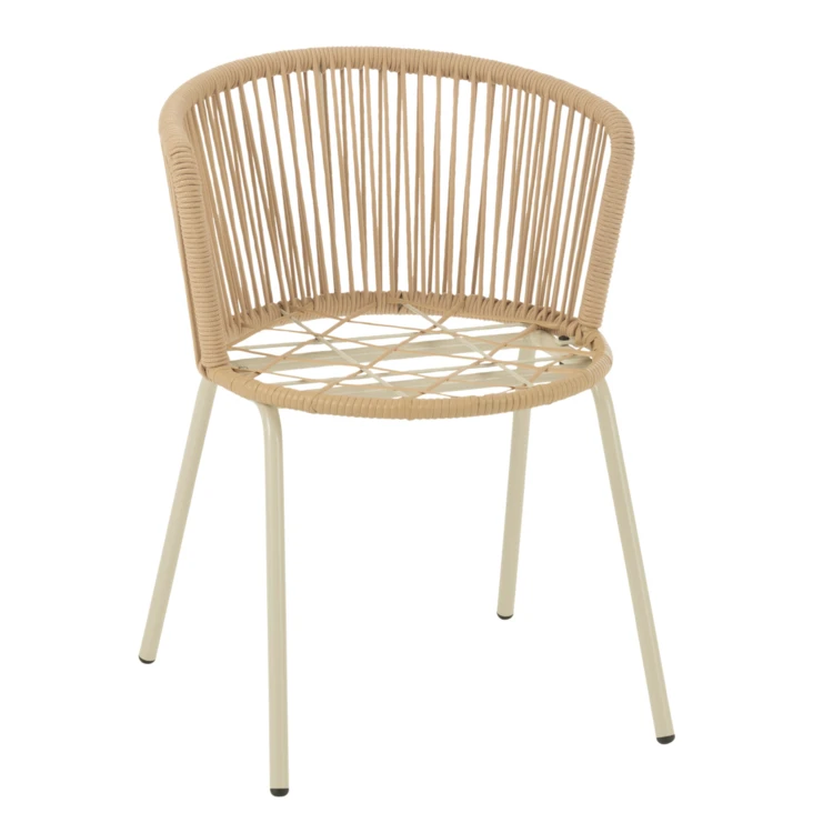 Chaise extérieure design en acier et corde