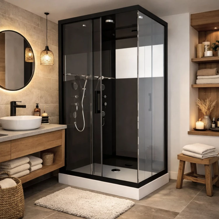 Cabine de Douche Black Mirror 2 Rectangle