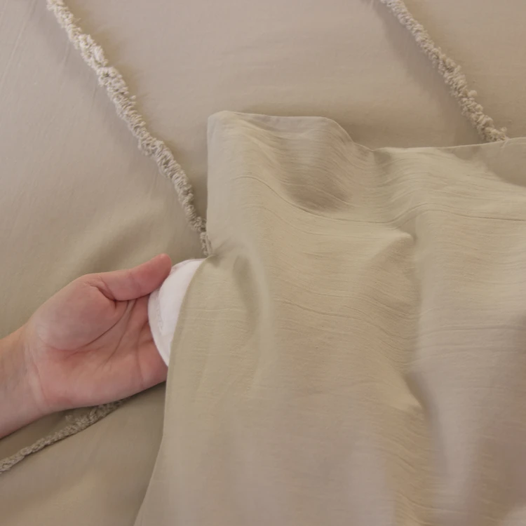 Parure de lit coton lavé tuftée géométrique