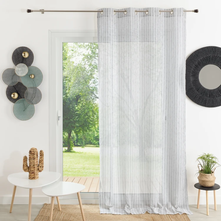 Voile de gasa a rayas bicolor