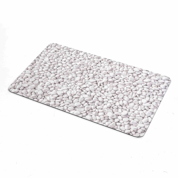 Ultra-absorbierende Badematte mit rutschfestem Kieselstein-Print