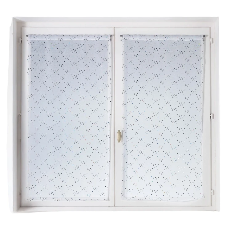 Par de cortinas ligeras con motivos de puntitos