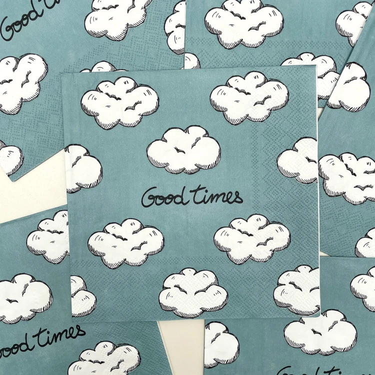 Lot de 20 serviettes en papier motif nuages