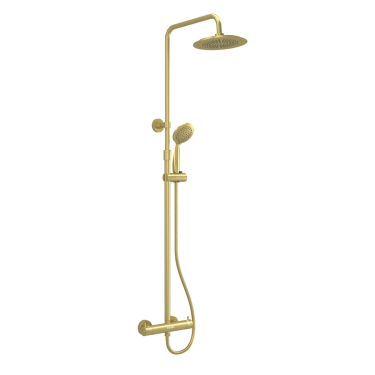 Colonne de douche thermostatique dorée