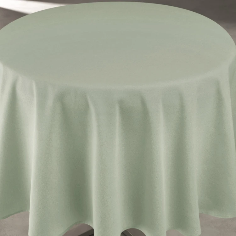 Mantel impermeable antimanchas efecto lino para mesa redonda