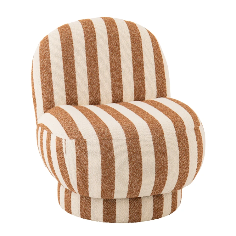 Lounge-Sessel mit gestreiftem Stoffbezug