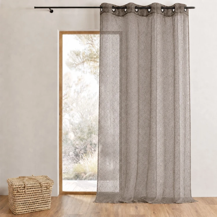 Cortina de organza bordada com bolhas