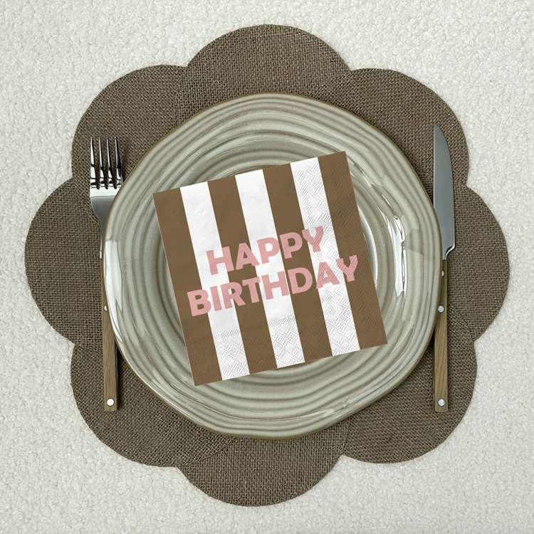 Servilletas de papel estampadas Happy Birthday - lote de 20