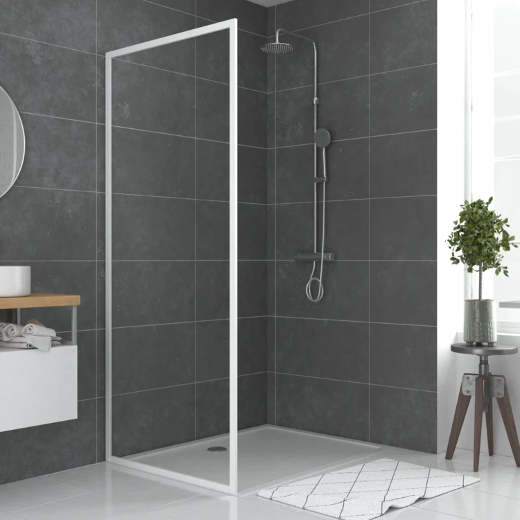 Paroi de retour pour douche en verre trempé