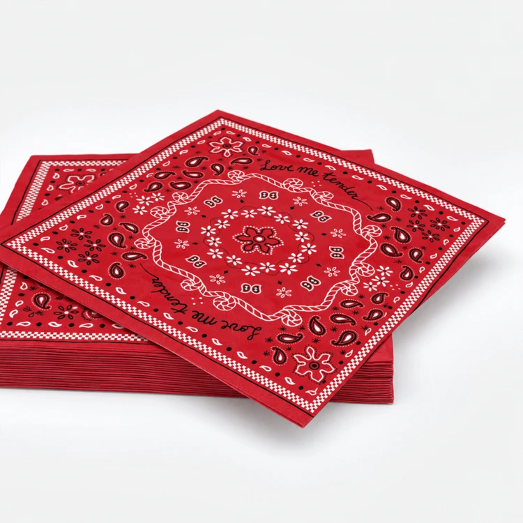 Lot de 20 serviettes papier bandana
