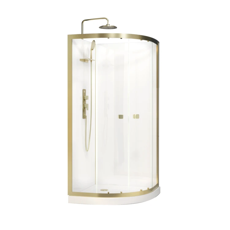 Cabine de douche design doré en aluminium