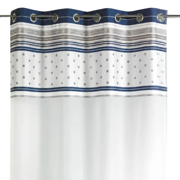Jacquard-Vorhang mit horizontaler Streifenborte