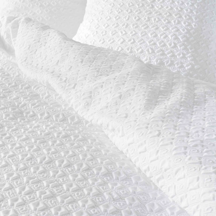 Parure de lit 2 pièces en coton réversible gaufré housse + taie