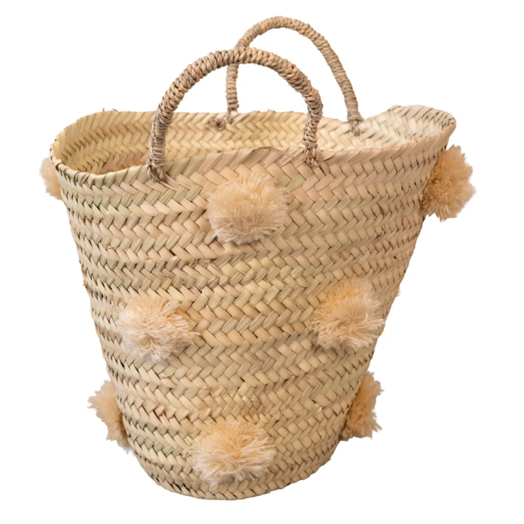 Cestino portaoggetti con nappe